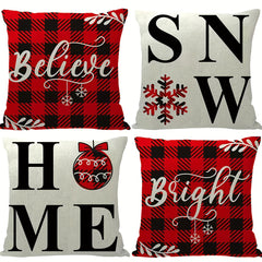 4pcs Christmas Pillow Covers for Living Room Sofa & Outdoor Camping