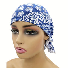 Boho Floral Print Turban Cap Vintage Solid Head Scarf Beanie Soft Elastic
