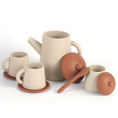 TYRY HU Silicone Tea Party Set for Little Girls Kids Toddlers Tea Set