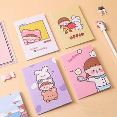 4pcs Cartoon Notebook Mini Notepad Student Prize Small Gift Learning Supplies