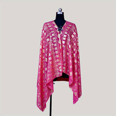 Rose Red Chiffon Hijab Hot Stamping Oversized Scarf