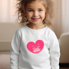 Girls Heart Pattern Crew Neck Sweatshirt For Spring Fall
