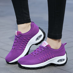 Women's Argyle Knit Running Shoes with Air Cushion
