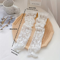 Lace Floral Hollow Long Gloves UV Protection Sleeves