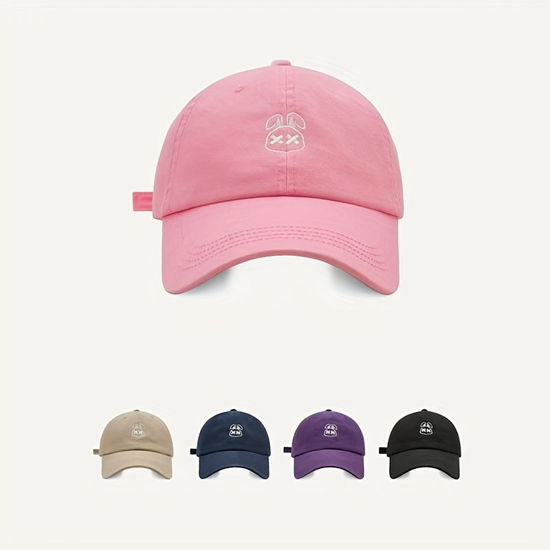 Rabbit Embroidery Baseball Cap Bunny Dad Hat Lightweight Adjustable Golf Sun Hat