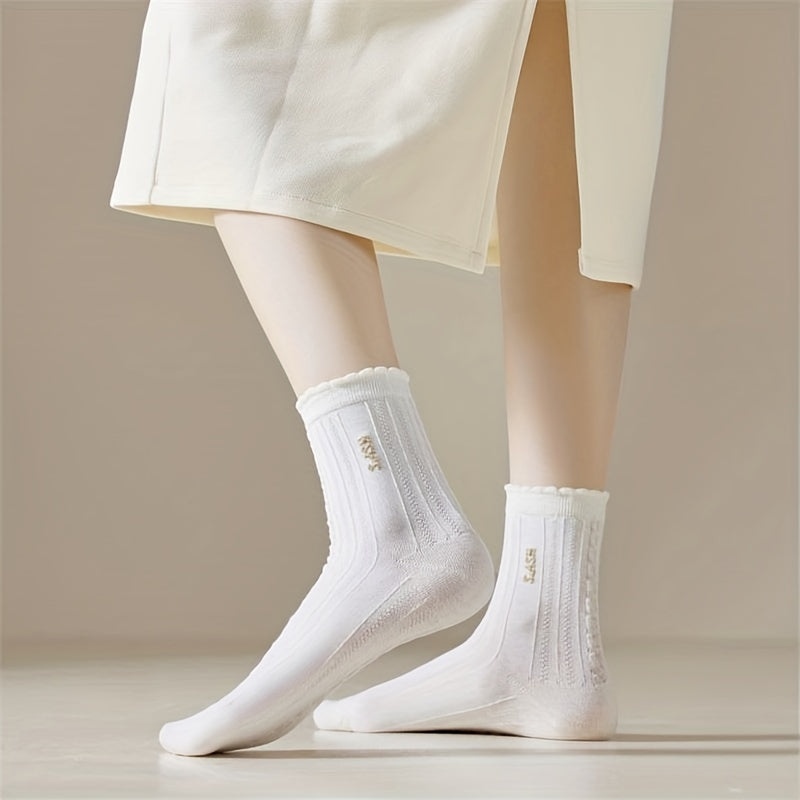 10 Pairs Bear & Letter Print Socks Women's Stockings