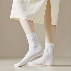 10 Pairs Bear & Letter Print Socks Women's Stockings