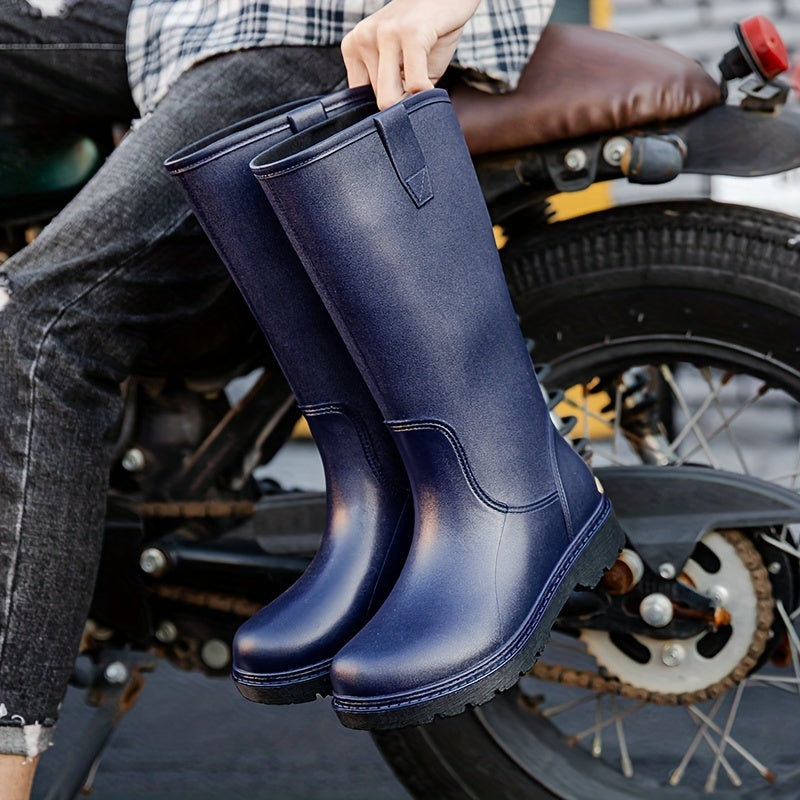 Men's High Top Rain Boots Waterproof Non slip Galoshes
