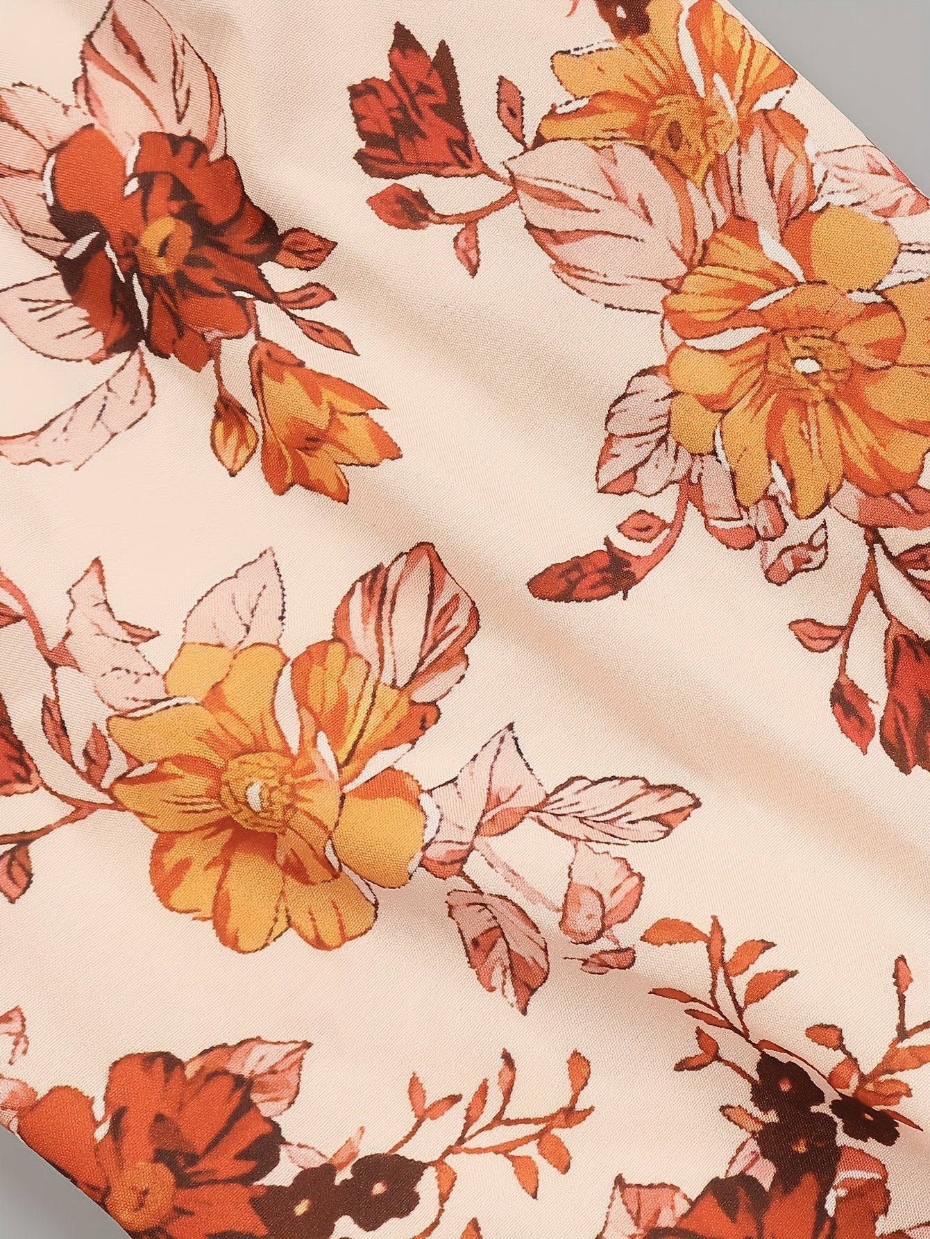 Floral Print Button Up Long Sleeve Blouse