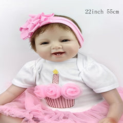 22 Inch Reborn Dolls Soft Silicone Vinyl Toddlers Dolls Boy Girl Toys