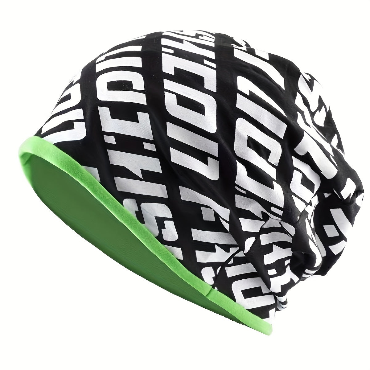 Hip Hop Printed Beanie Slouchy Baggy Hat Lightweight Skull Cap