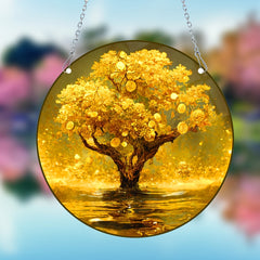 Stained Acrylic Window Hanging Sun Catcher with Chain Ornament