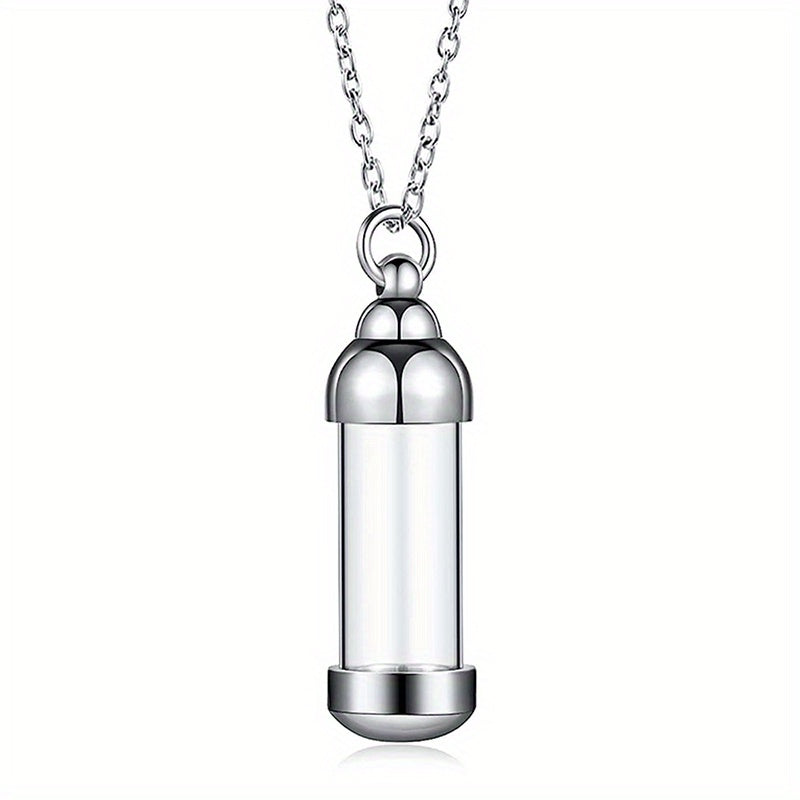 Stainless Steel Vial Pendant for Pet Keepsake and Ashes