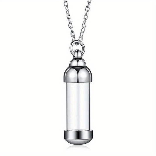 Stainless Steel Vial Pendant for Pet Keepsake and Ashes