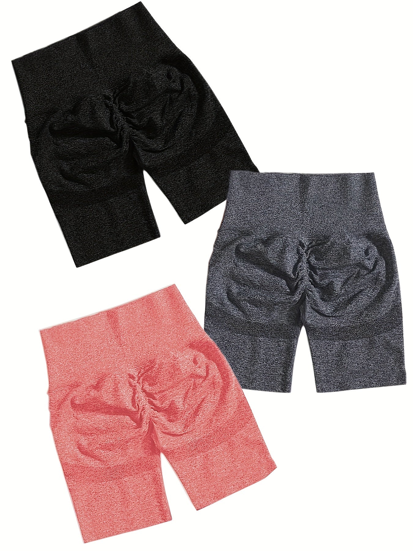 High Waist Multicolor Yoga Shorts 3 Piece Set