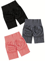 High Waist Multicolor Yoga Shorts 3 Piece Set