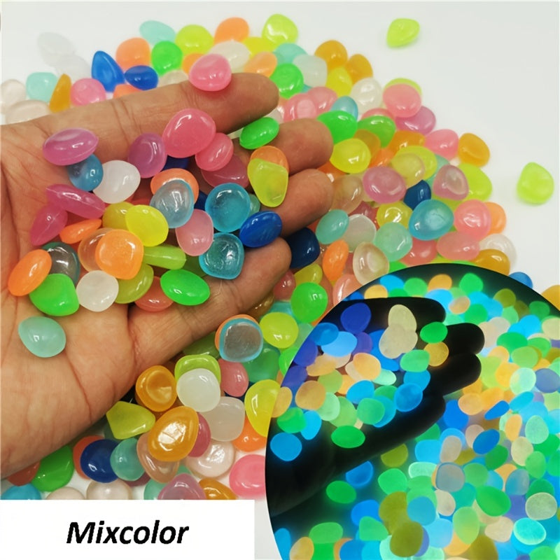 50-100pcs Glowing Pebbles for Garden, Patio, Fish Tank - Adds Magical Touch