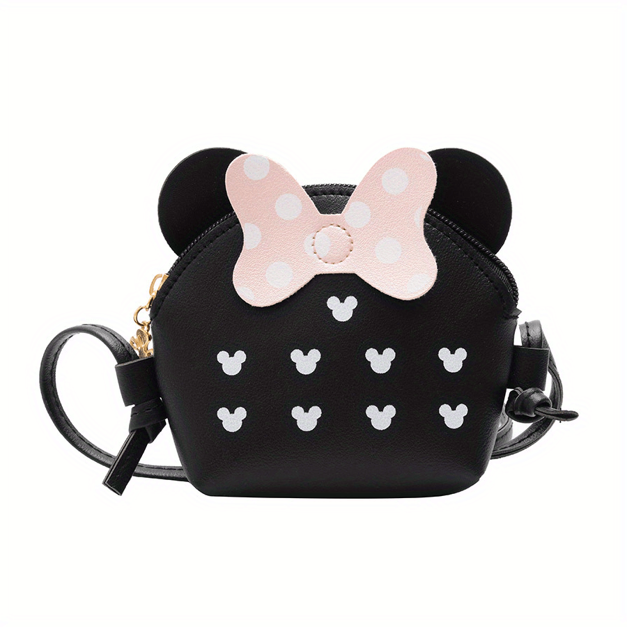 Kids Cartoon Bow Decor Crossbody Bag Waterproof Shoulder Bag