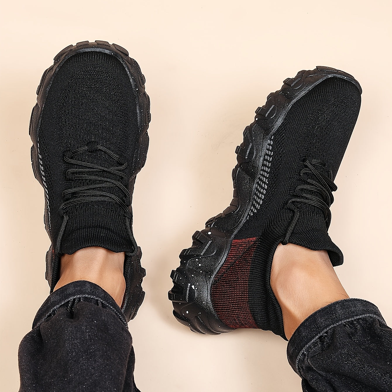 Men's Lightweight Knit Sports Sneakers Non Slip Running Shoes