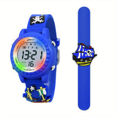 Digital Screen Silicone Watchband Electronic Watch & Clap Ring Set