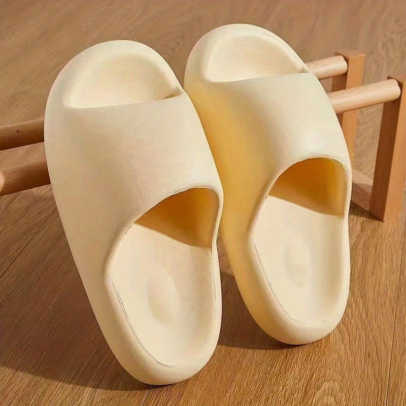 Women's Platform Pillow Slides Solid Open Toe Non Slip Slippers