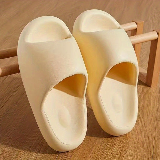 Women's Platform Pillow Slides Solid Open Toe Non Slip Slippers