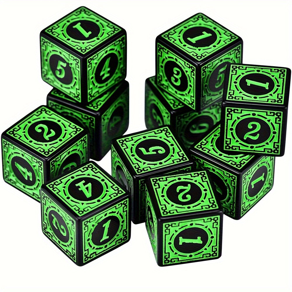10pcs 6 Sided Square Edged Corner Numbers Acrylic Dices