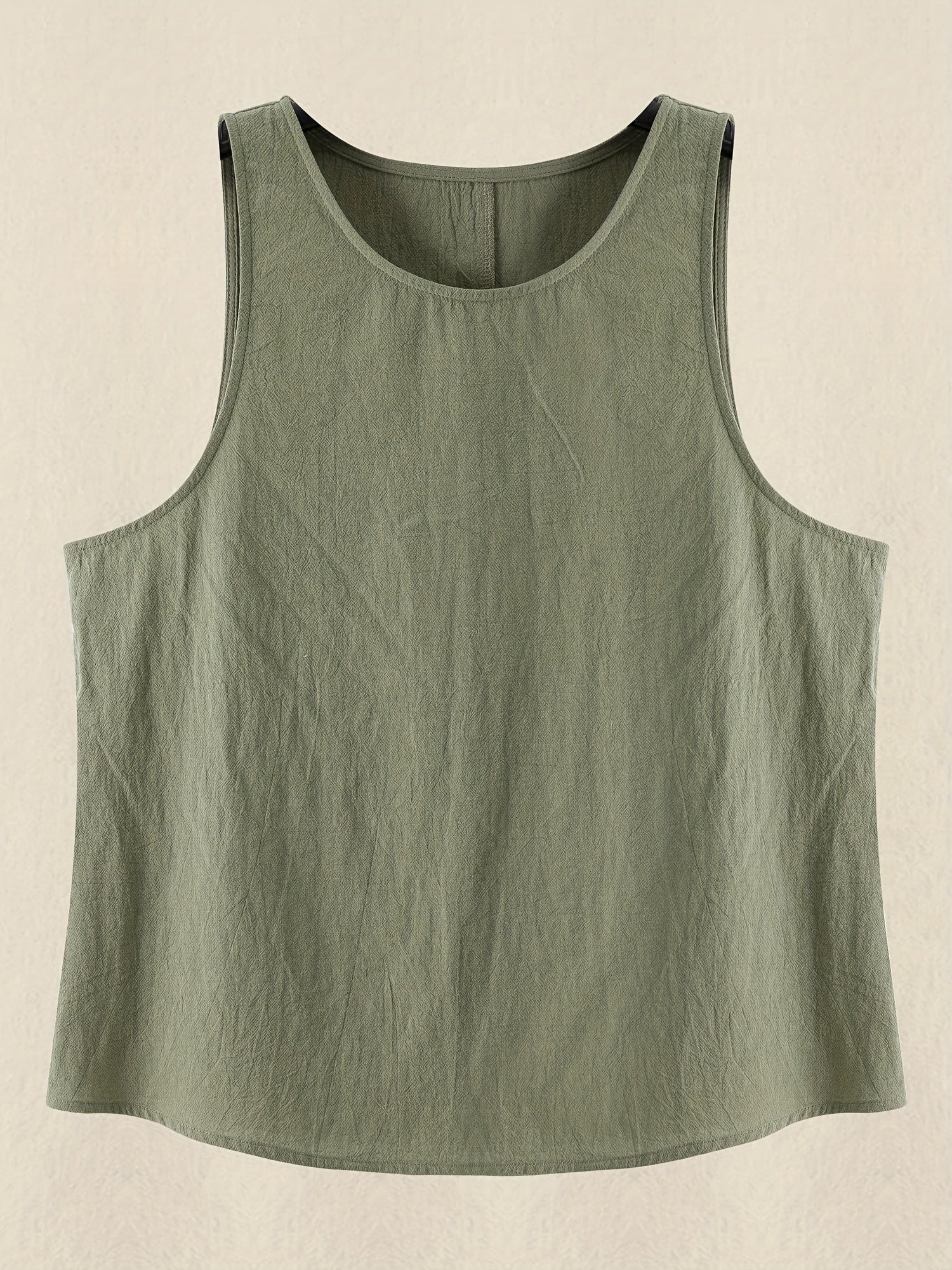 Plus Size Basic Tank Top Women's Plus Plain Round Neck Comfortable