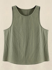 Plus Size Basic Tank Top Women's Plus Plain Round Neck Comfortable