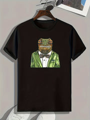 Mr Frog Print Men's Graphic T shirt for Summer