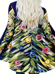 Xmas Cardigan Women's Tree Print Open Front Cardigan