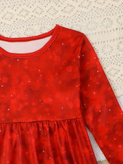 Reindeer Graphic Dress Girls Christmas Gift