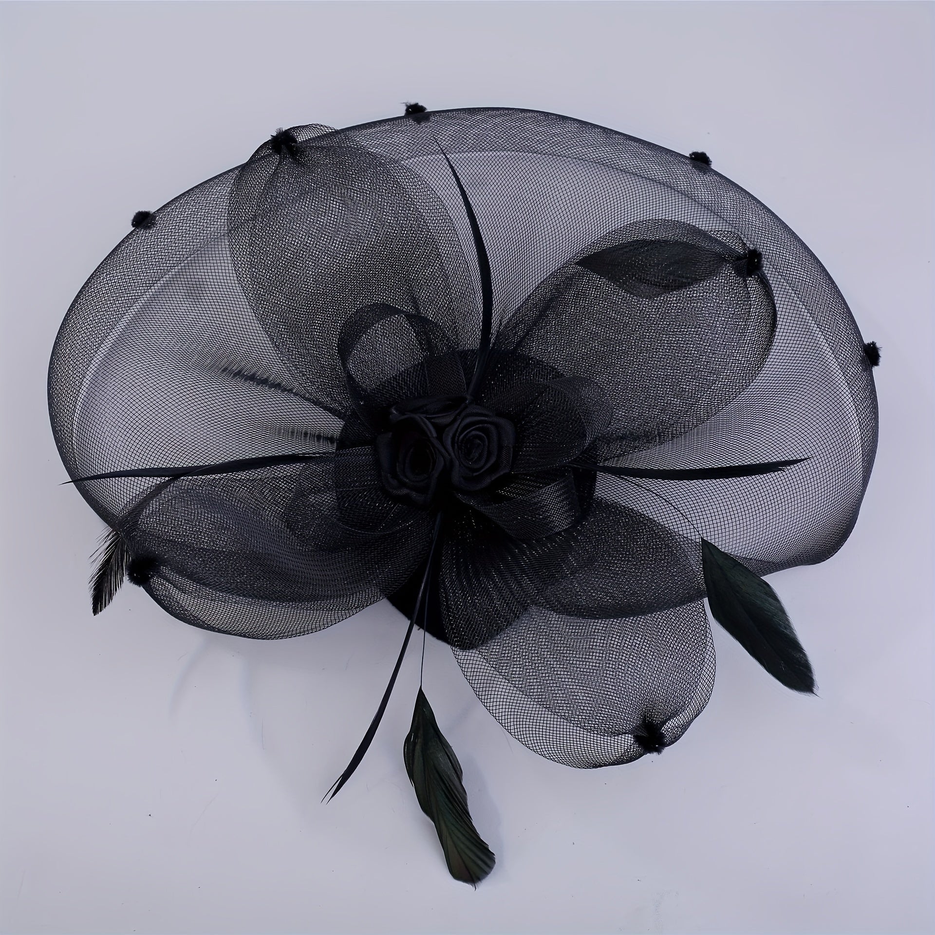 Mesh Head Piece with Faux Feather Hair Accessories for Party