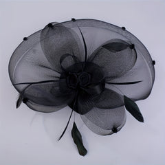 Mesh Head Piece with Faux Feather Hair Accessories for Party