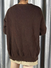 Solid Open Front Cardigan Long Sleeve Drop Shoulder Cardigan