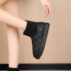 Women's Quilted Snow Boots Elastic Thermal Winter Ankle Boots