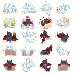 40pcs Cat Dragon Series Stickers For Laptop Helmet Water Cup Decor