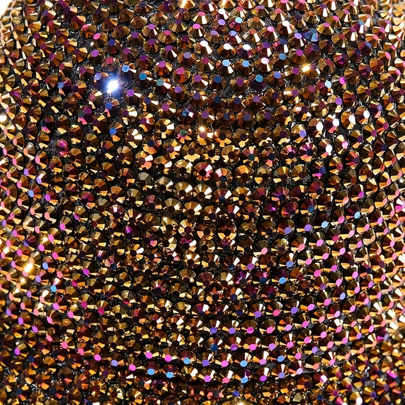 Golden Rhinestone Bucket Hat Y2K Fisherman Cap