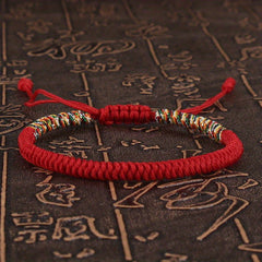 Buddhism Bracelet For Men Colorful Rope Lucky Red Bracelet