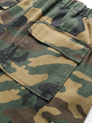 Men's Camo Cargo Shorts Drawstring Waist