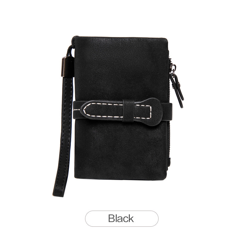 Casual Small Wallet With Wristlet Faux Leather Wallet