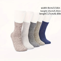5 Pairs Winter Warm Socks Casual Knit Socks Outdoor Socks Thick Warm Socks