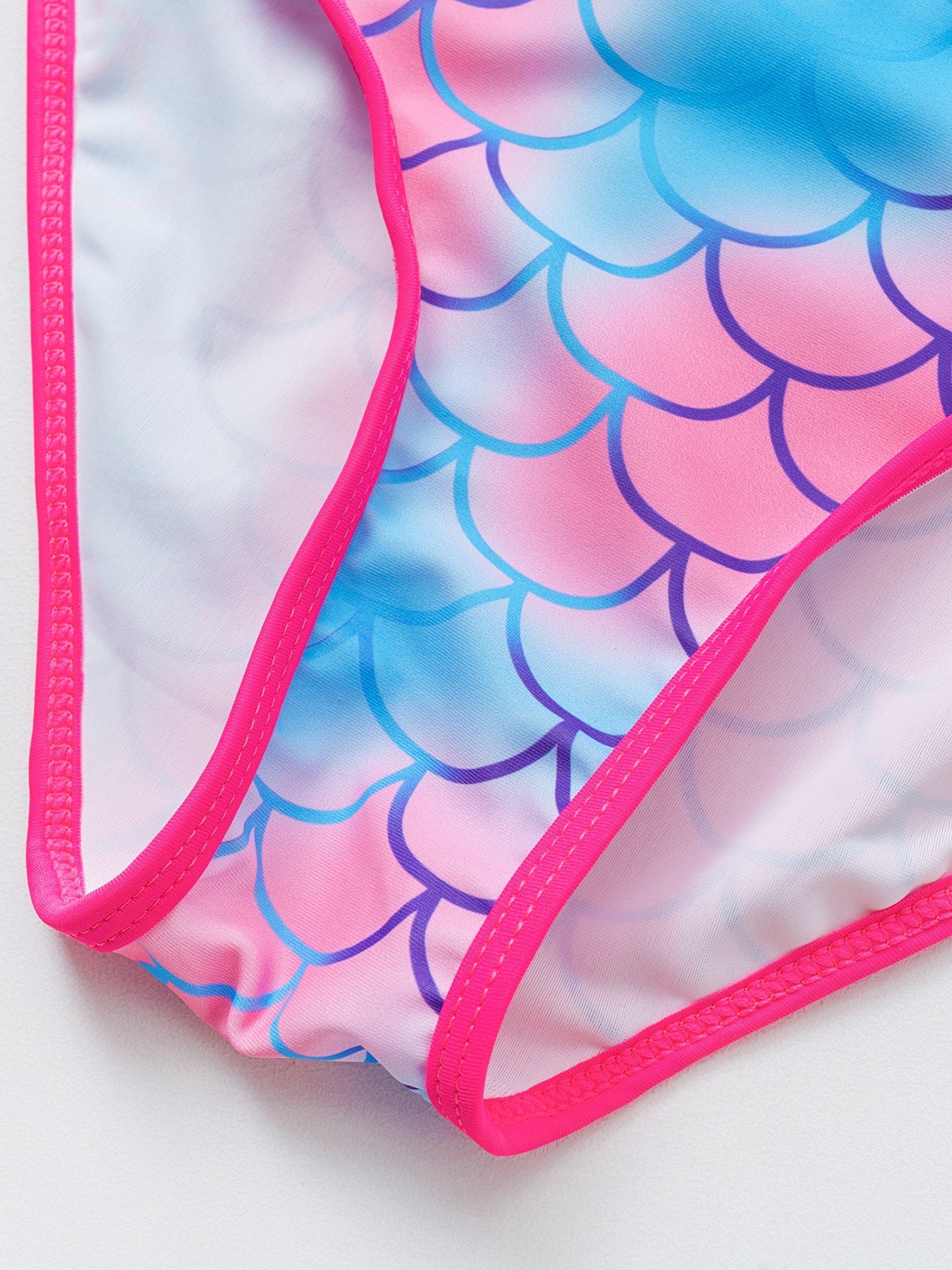 Toddler Girls Fish Scale Graphic One Piece Swimsuit