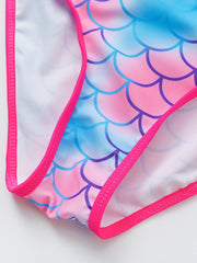 Toddler Girls Fish Scale Graphic One Piece Swimsuit