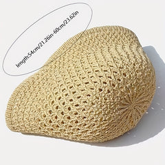 Casual Bucket Hat Crochet Straw Sun Hat Beach Hats for Women