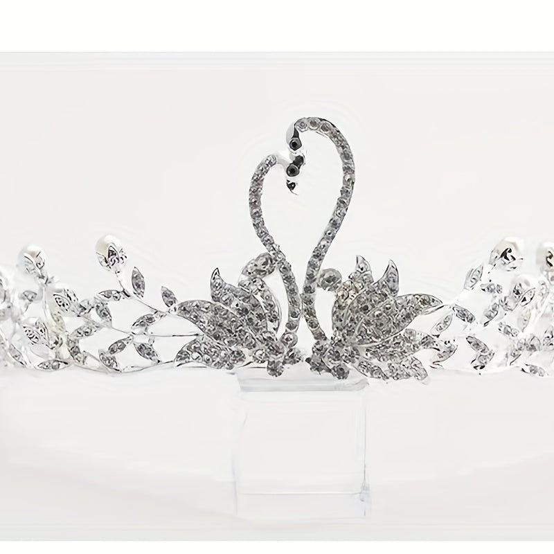 Faux Pearl Rhinestone Crown - 18 Years Old Adult Party Princess Tiara