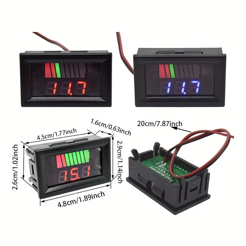12V-72V Car Charge Level Indicator Lithium Capacity Meter Display LED Tester