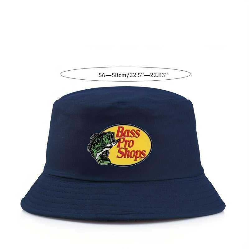 Bass Bucket Hat Casual Travel Beach Sun Hat Outdoor Fishing Sunshade Cap