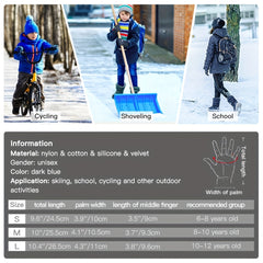 Kids Winter Gloves Non slip Skiing Gloves Cold Weather Gloves 10-12 Years