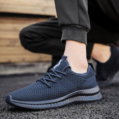 Men's Knit Non Slip Lace Up Casual Shoes Breathable Anti Odor Sneakers